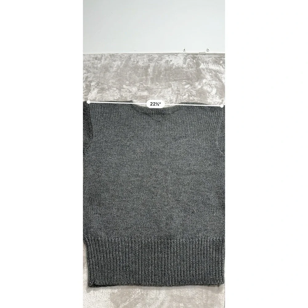 VTG 90s Polo Ralph Lauren Shaker Wool Knit Sweater Grey Heavy Men 95 Medium EUC‎